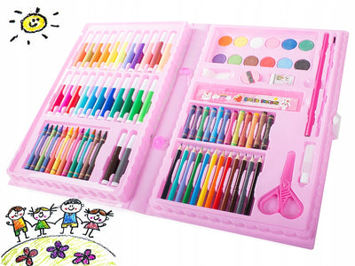 Travel Art Suitcase – 86 Pcs All-in-One Painting & Drawing Kit for Kids