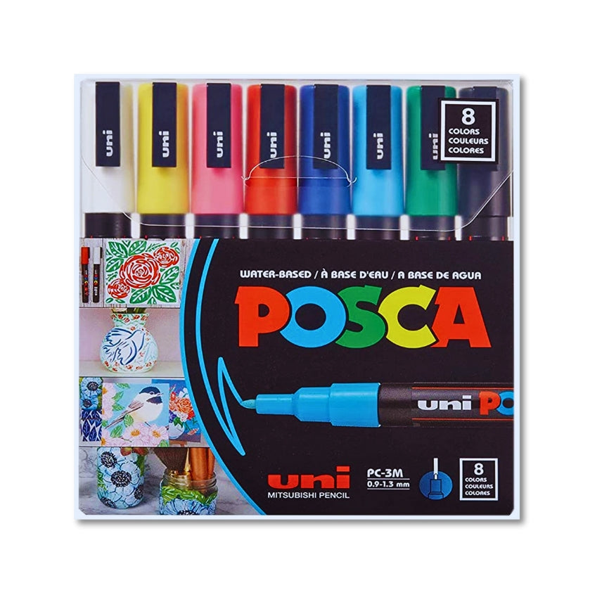 Creative Art Pro Pack – 8 Count POSCA Paint Markers (Medium Point)