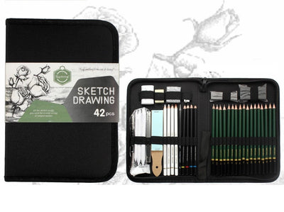 Ultimate 42-in-1 Drawing & Sketching Art Kit (Black Edition)