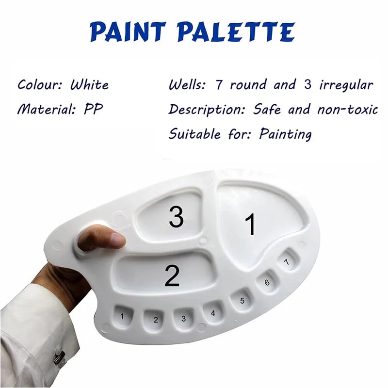 Mega Paint Palette – 10 Pot Large Omega Plastic Palette for Artists