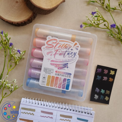 Polka Dot Pastel Highlighter Pen Set - Soft Color Artist Highlighters for Creative Notes & Art