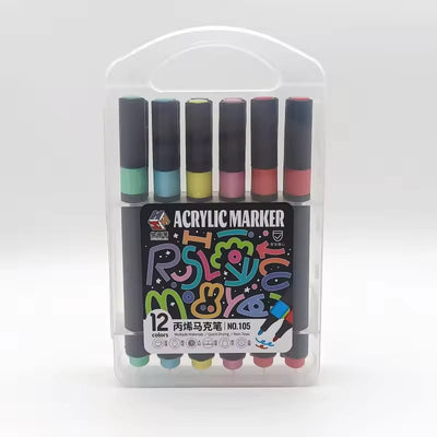 Acrylic Marker Set - Bold & Vibrant Paint Markers for Multi-Surface Art