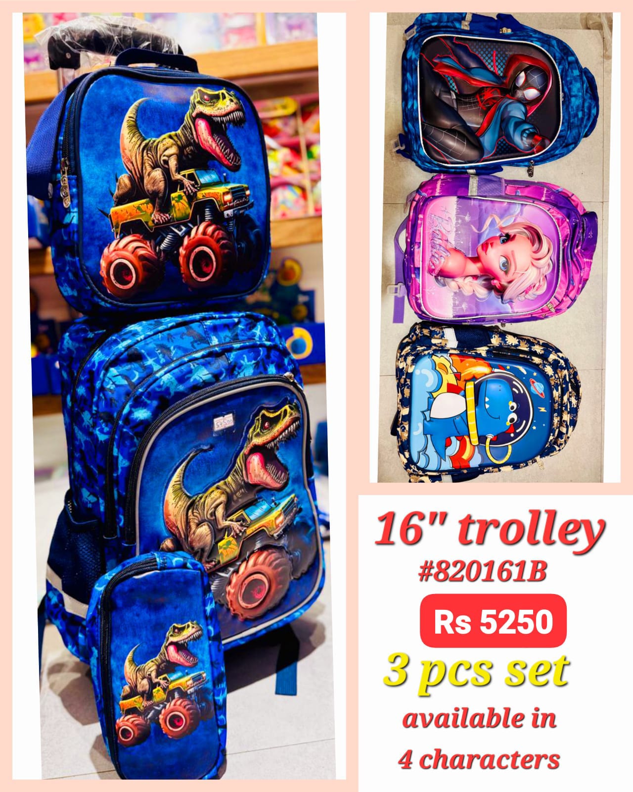 High Quality Imported 3 Pcs  16 Inches Trolley Bag
