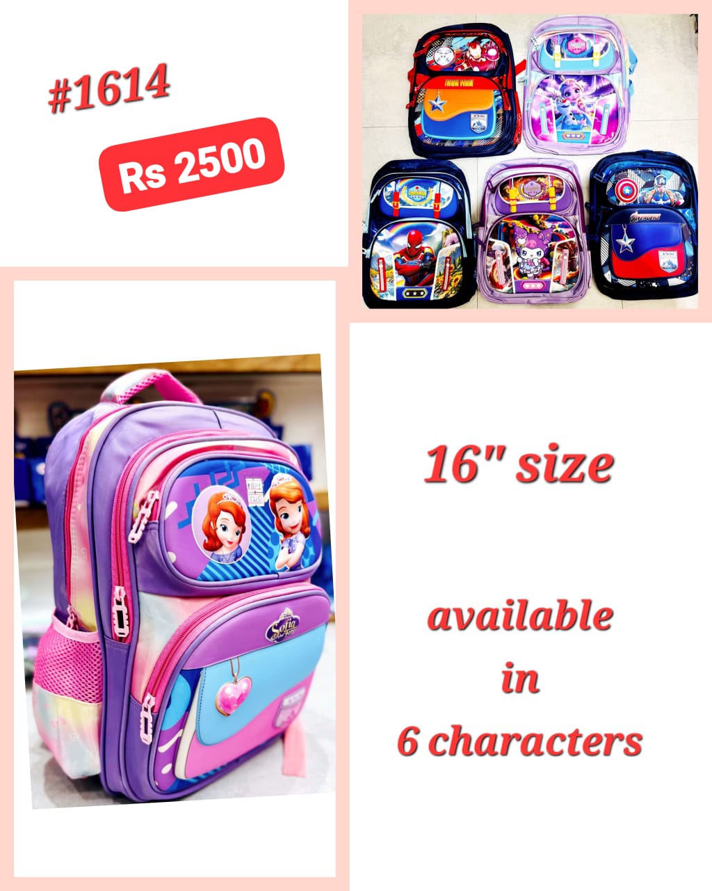 Character Champions School Bags – Imported Premium Quality for Young Learners!