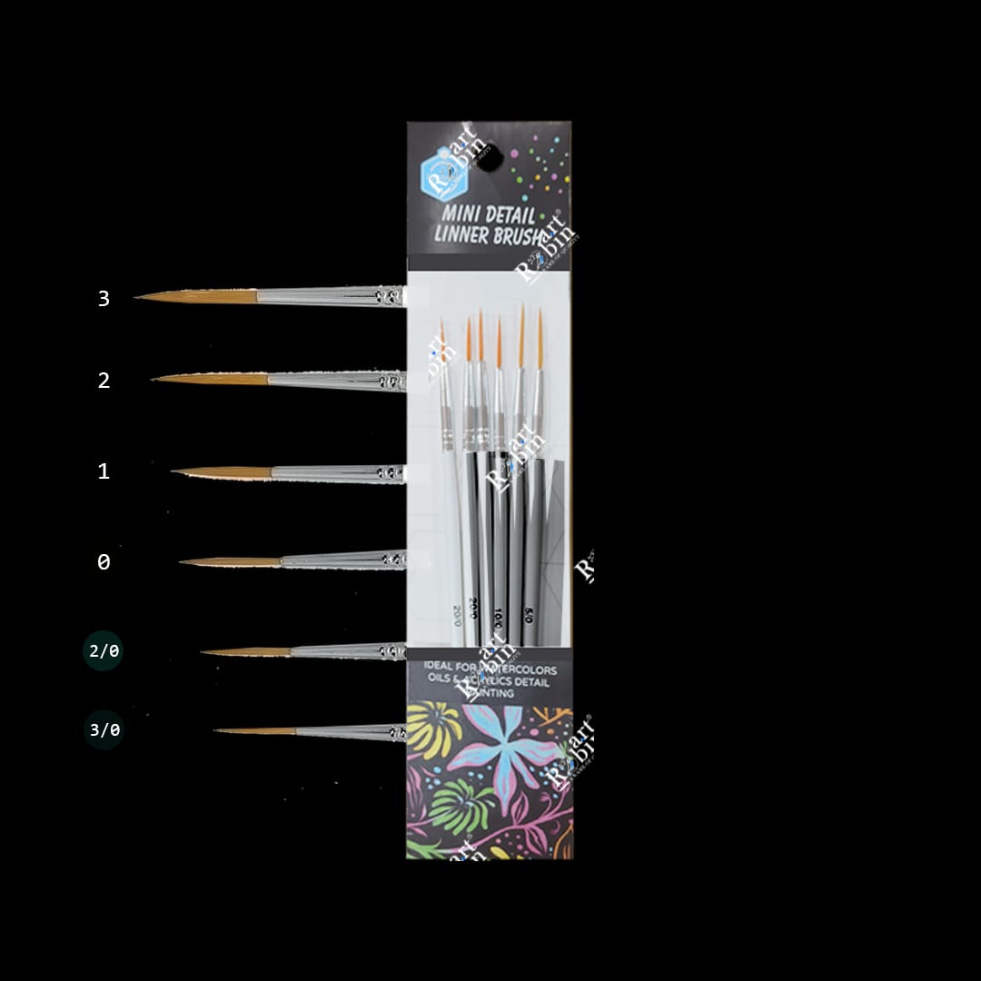 Mini Detail Liner Brushes (Pack of 6)