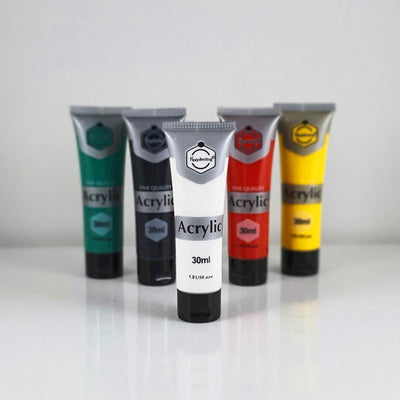 Acrylic Paint Set – 30ml Tubes, Non-Toxic, Vibrant & Fast-Drying for Canvas Painting – Set of 6 Colors