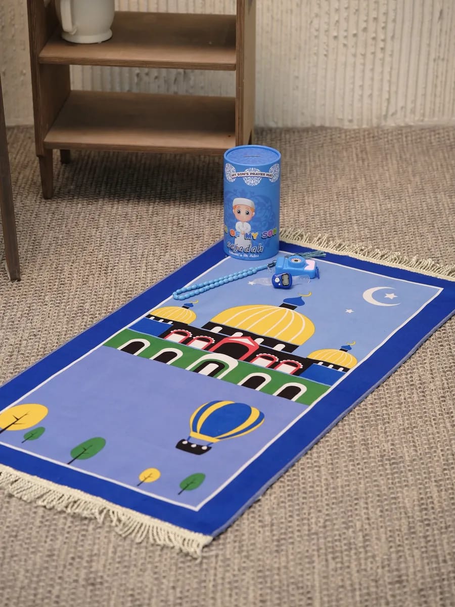 Kids Islamic Prayer Gift Set (Blue & Pink) – Complete Namaz Starter Kit for Children