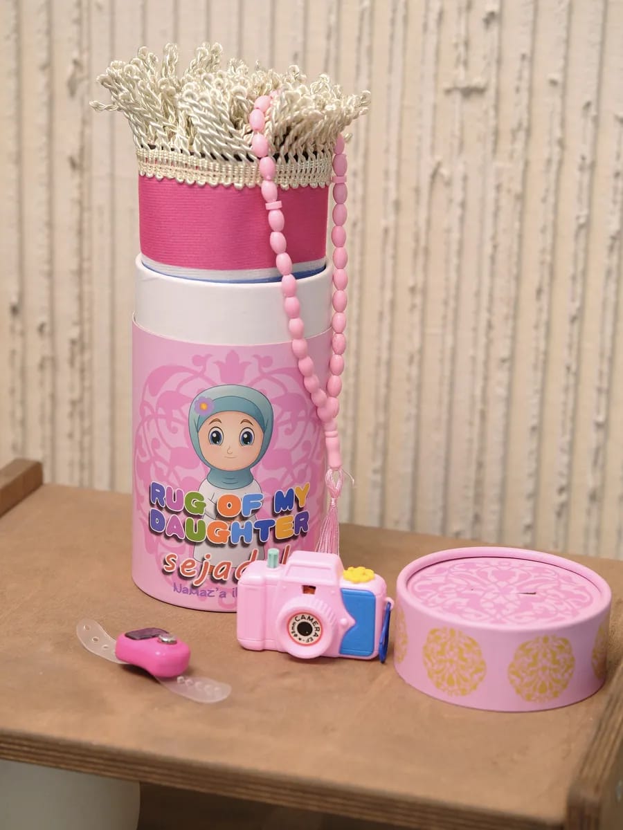 Kids Islamic Prayer Gift Set (Blue & Pink) – Complete Namaz Starter Kit for Children