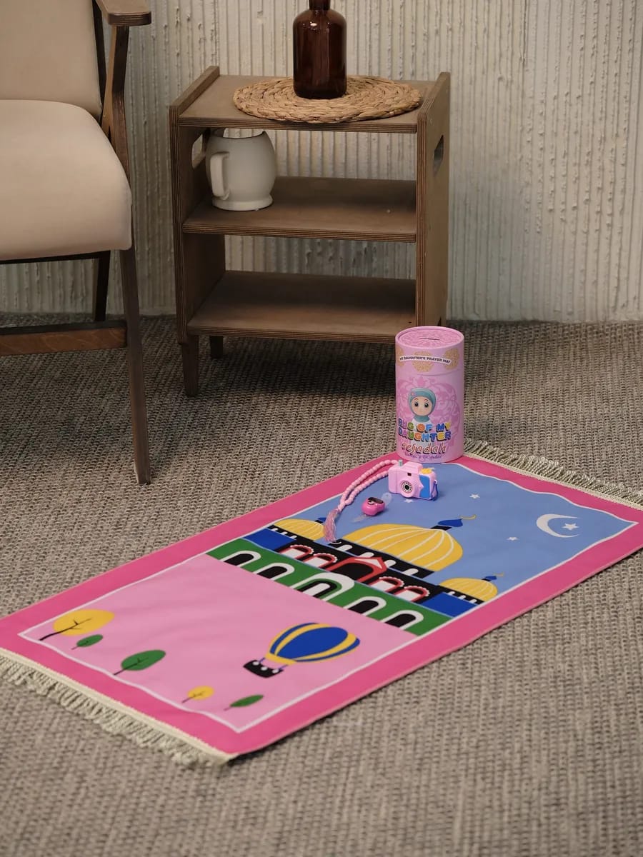 Kids Islamic Prayer Gift Set (Blue & Pink) – Complete Namaz Starter Kit for Children