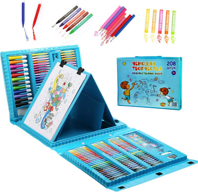 208 PCS Art Supplies - Drawing Art Kit with Trifold Easel for Kids, Teens, and Artists