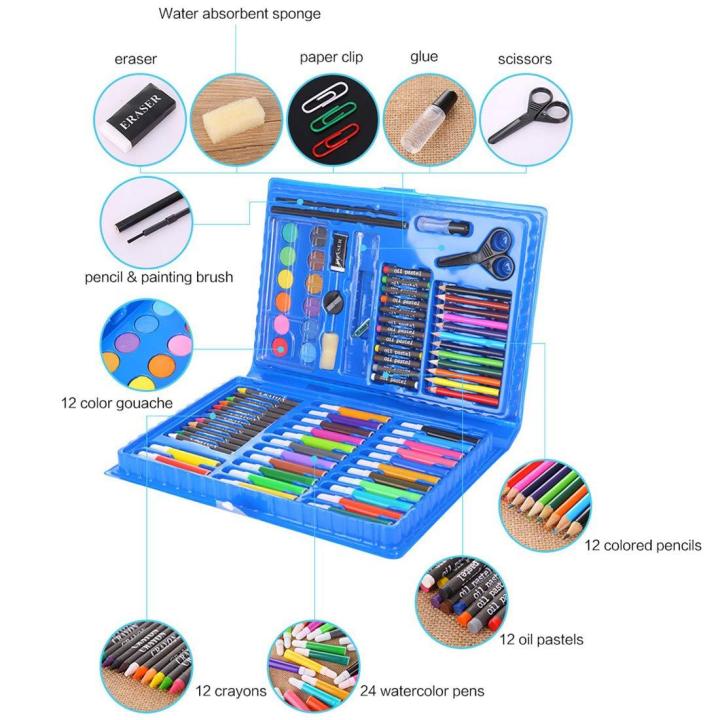 Travel Art Suitcase – 86 Pcs All-in-One Painting & Drawing Kit for Kids