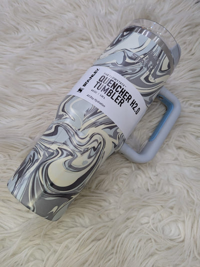 Marble Stanley Cup with Handle