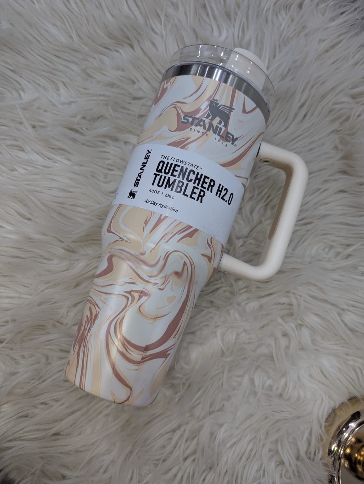 Marble Stanley Cup with Handle