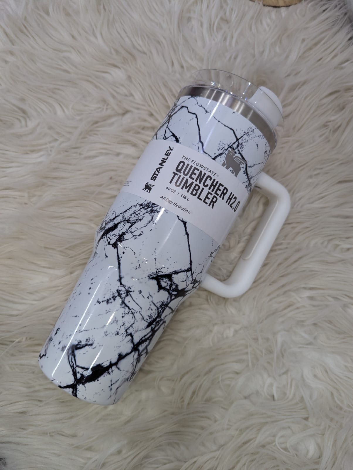 Marble Stanley Cup with Handle