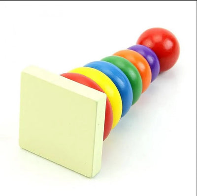 Wooden Rainbow Tower – Educational Stacking Toy for Toddlers!