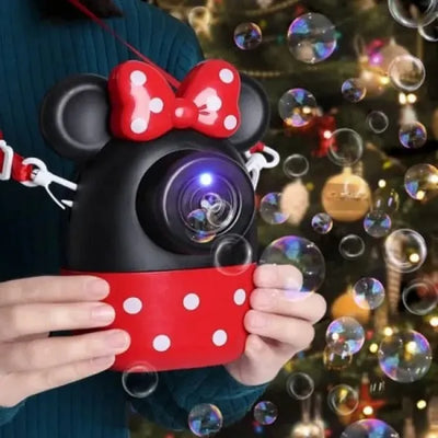 Mickey & Minnie Bubble Blast Camera - Automatic Bubble Gun with Music & Lights for Kids Party Favors