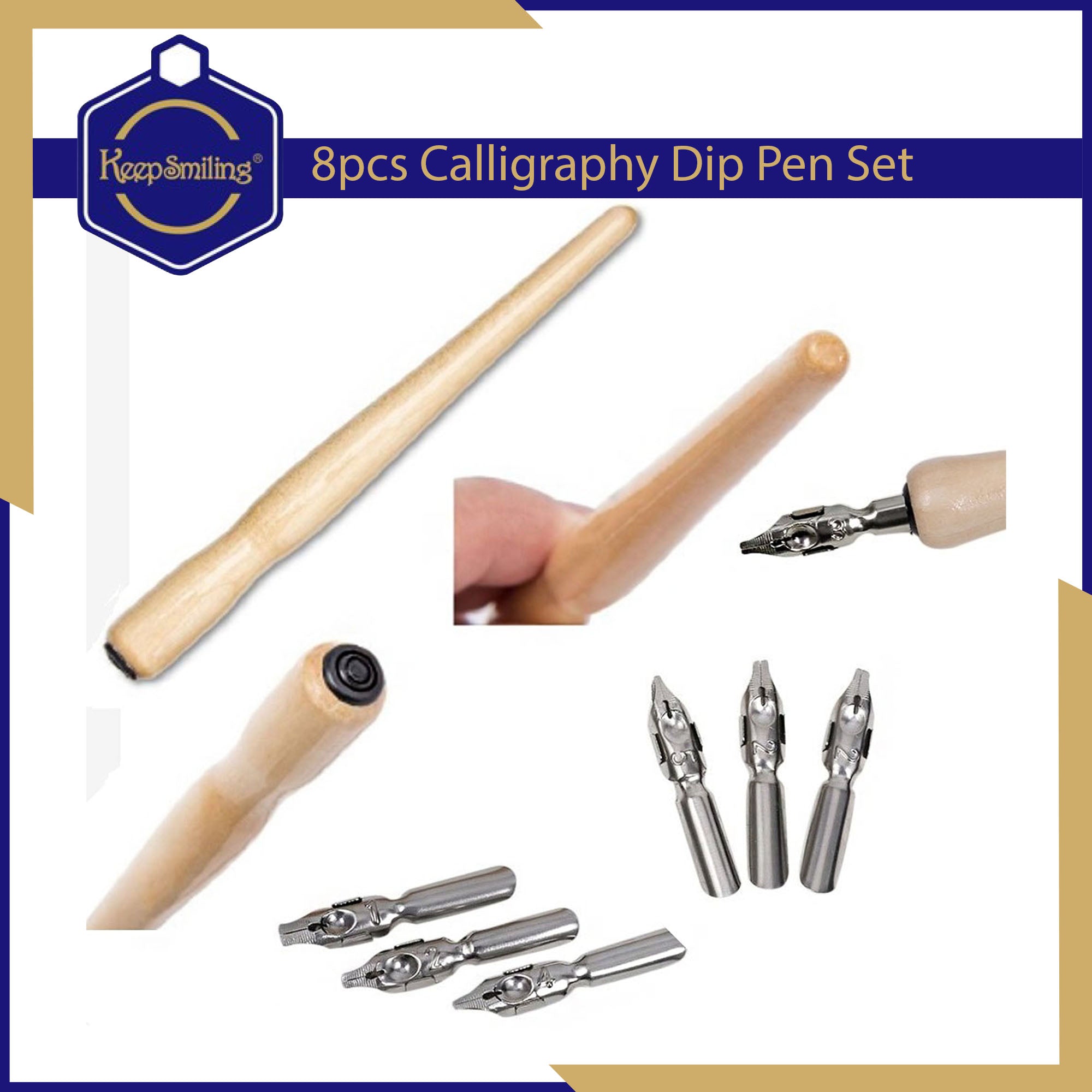 E0354 Calligraphy Dip Pen 8 Pcs Set