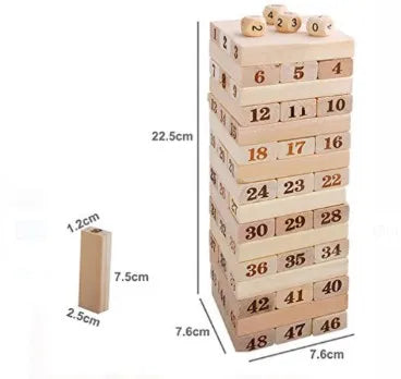 Keep Smiling Wooden Number Jenga Game – Premium Math Learning & Stacking Fun!