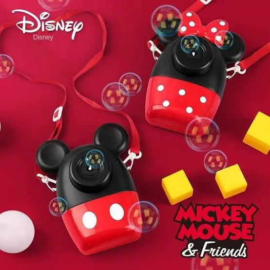 Mickey & Minnie Bubble Blast Camera - Automatic Bubble Gun with Music & Lights for Kids Party Favors