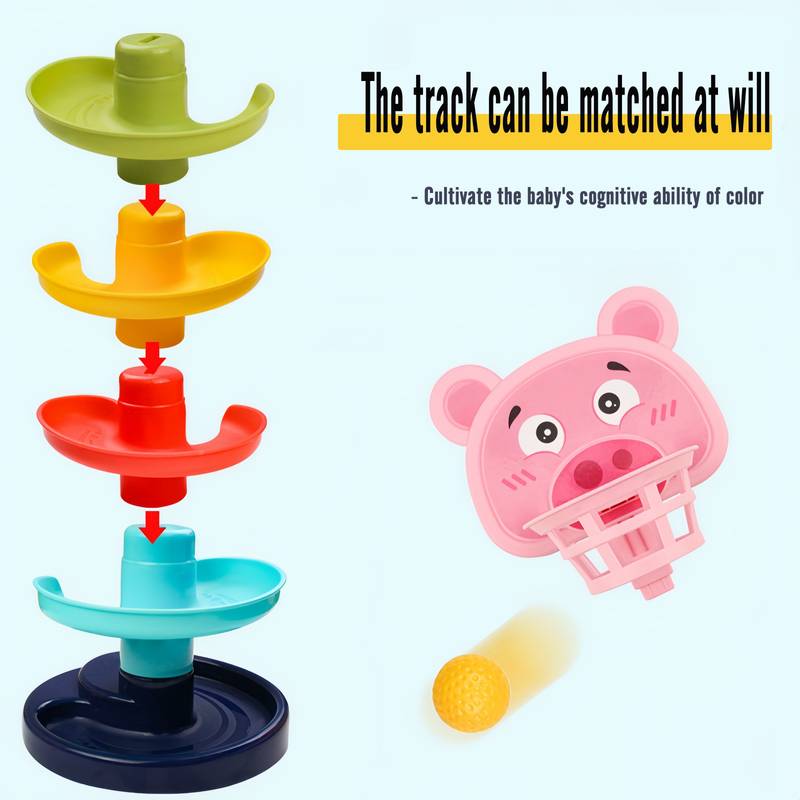 FunBlast Kids Rolling Ball Tower Toy - Educational Marble Run & Drop Track Game with Colorful Balls, Developmental Stacking Toy for Toddlers & Children (Multicolor)