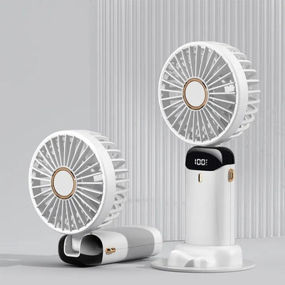 Portable Mini Fan – 1200mAh USB Rechargeable with LED Light!