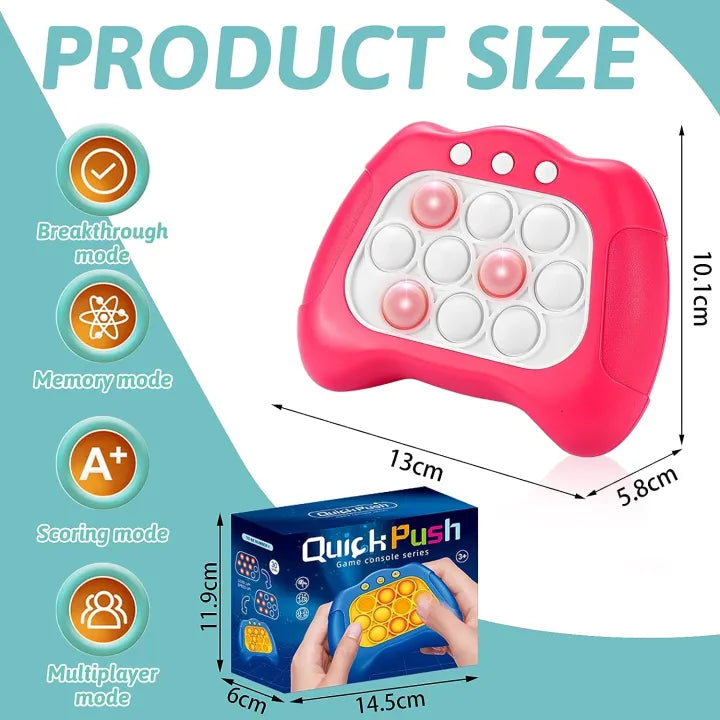 Pop It Fidget Game - Quick Push Sensory Toy (Random Color) - Stress Relief Popper Bubble Game for Kids & Adults