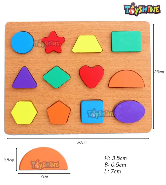 4-in-1 Wooden Learning Board – Letters, Numbers, Shapes & Puzzles for Kids!