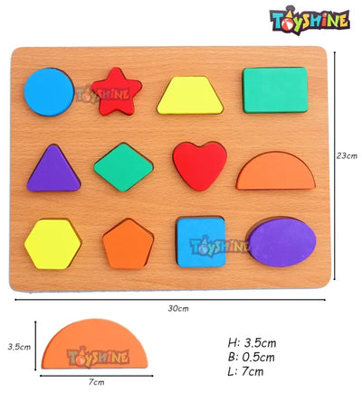 4-in-1 Wooden Learning Board – Letters, Numbers, Shapes & Puzzles for Kids!