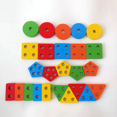 Keep Smiling Wooden Rainbow Stacker – 5-Tier Educational Sorting Toy for Toddlers!