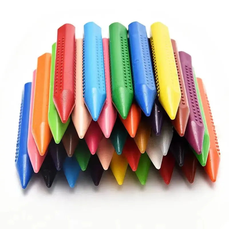 12-Color Washable Wax Crayons – No Dirty Hands, Mess-Free Art for Kids!