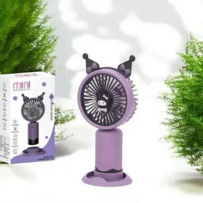 Cartoon USB Handheld Fan – Rechargeable Mini Fan for Kids & Adults!