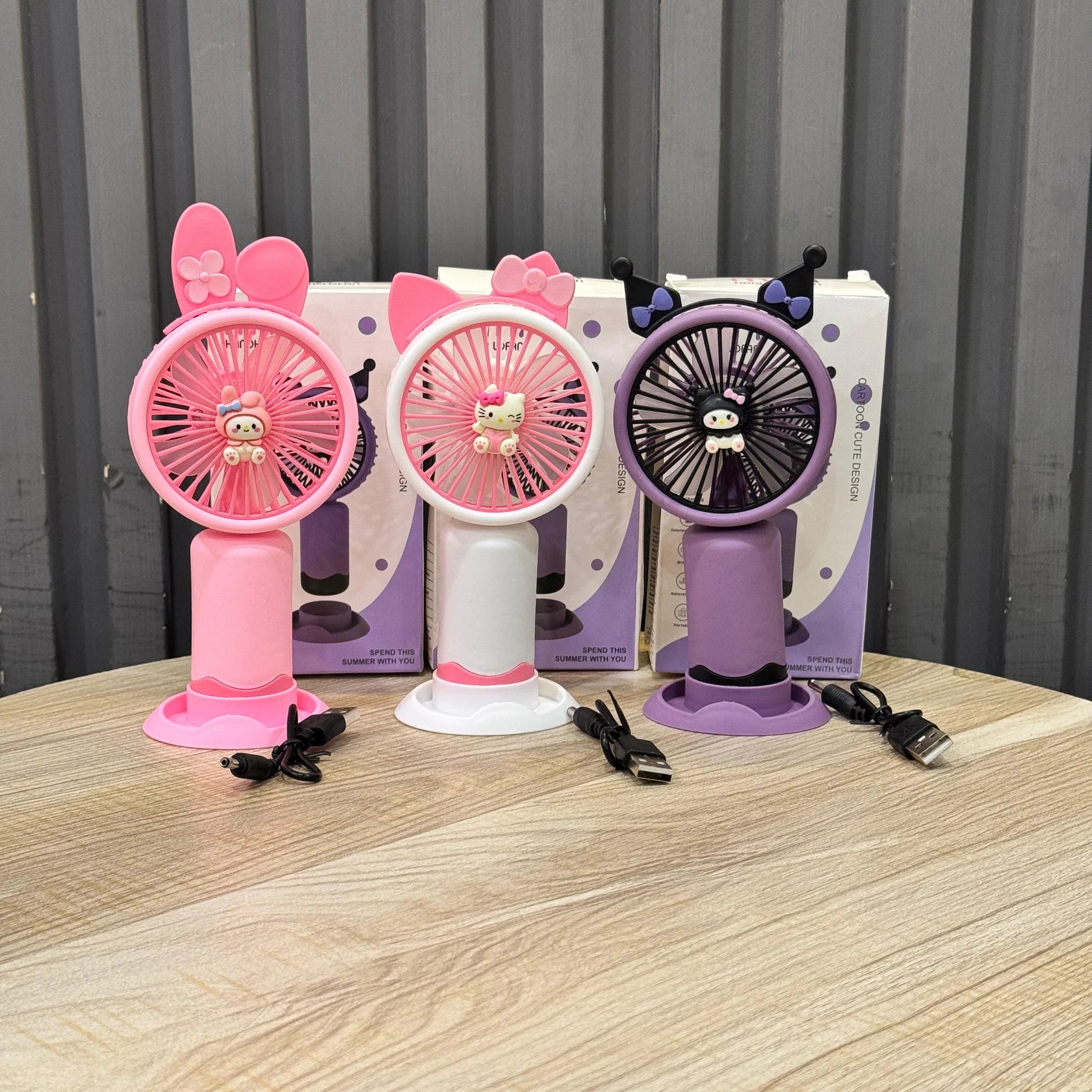 Cartoon USB Handheld Fan – Rechargeable Mini Fan for Kids & Adults!