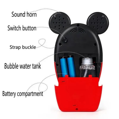Mickey & Minnie Bubble Blast Camera - Automatic Bubble Gun with Music & Lights for Kids Party Favors
