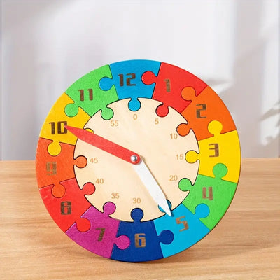 Wooden Educational Clock Puzzle – Time Learning Toy for Kids!