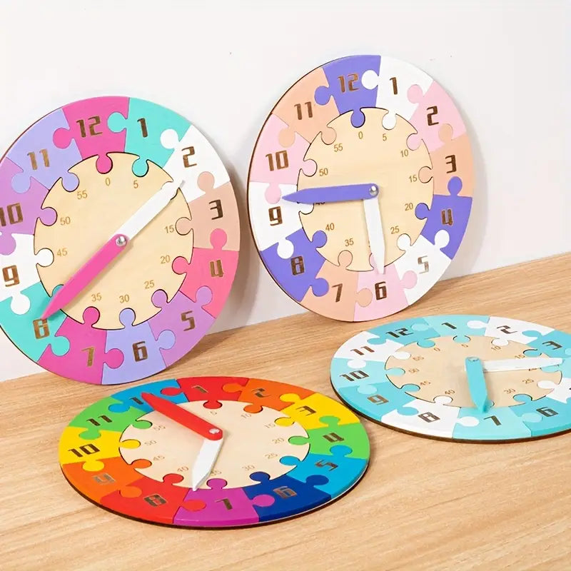 Wooden Educational Clock Puzzle – Time Learning Toy for Kids!