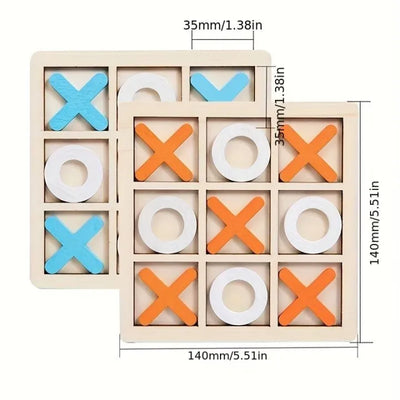 Tic Tac Toe Wooden Puzzle Game – Random Color, One-Piece Fun for Kids!