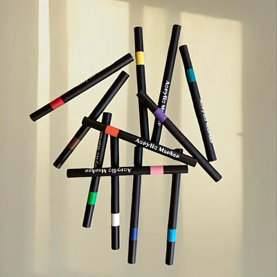 Acrylic Brush Marker Set - Versatile Paint Markers with Flexible Brush Tips