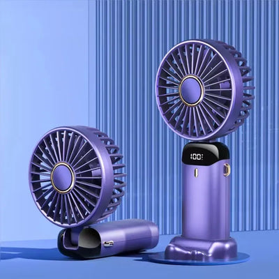 Portable Mini Fan – 1200mAh USB Rechargeable with LED Light!