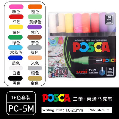 Uni Posca Premium Paint Marker - Set Of 16