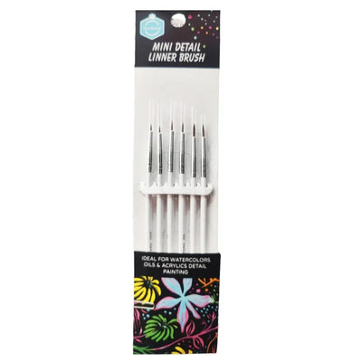 Keep Smiling Mini Detail Liner Brushes (Pack of 6)