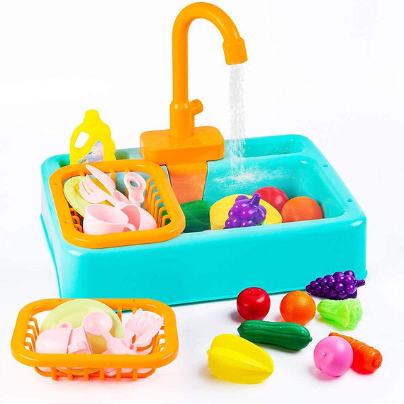 Wash Basin Kitchen Sink Toy – Interactive Pretend Play Set with Accessories for Kids!