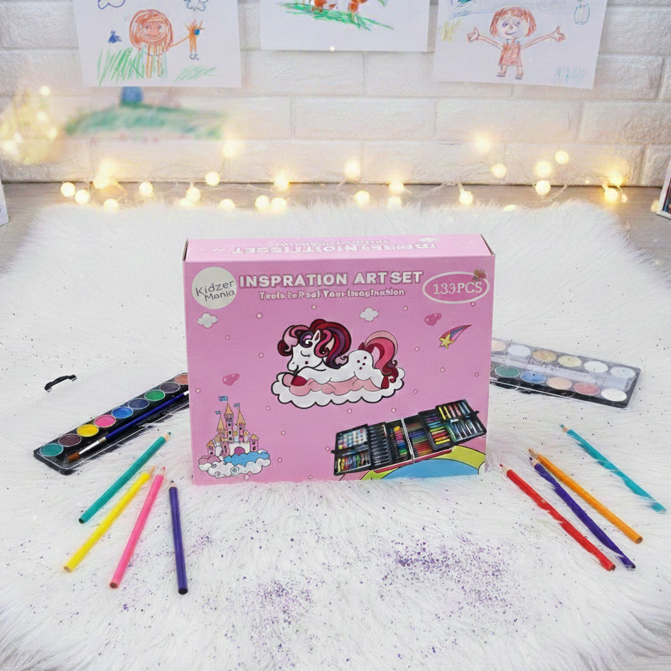 133 Piece Art Kit - Best Creative Gift for Little Artists