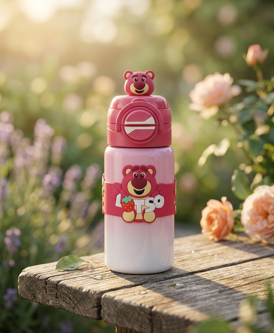 Cute Cartoon Kids Water Bottle | Leakproof Portable Bottle for School & Travel (Multiple Colors)