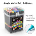 Acrylic Marker Set 12/24/36/48 Colors – High Quality Paint Markers for Art, DIY & Kids | Kidzerma