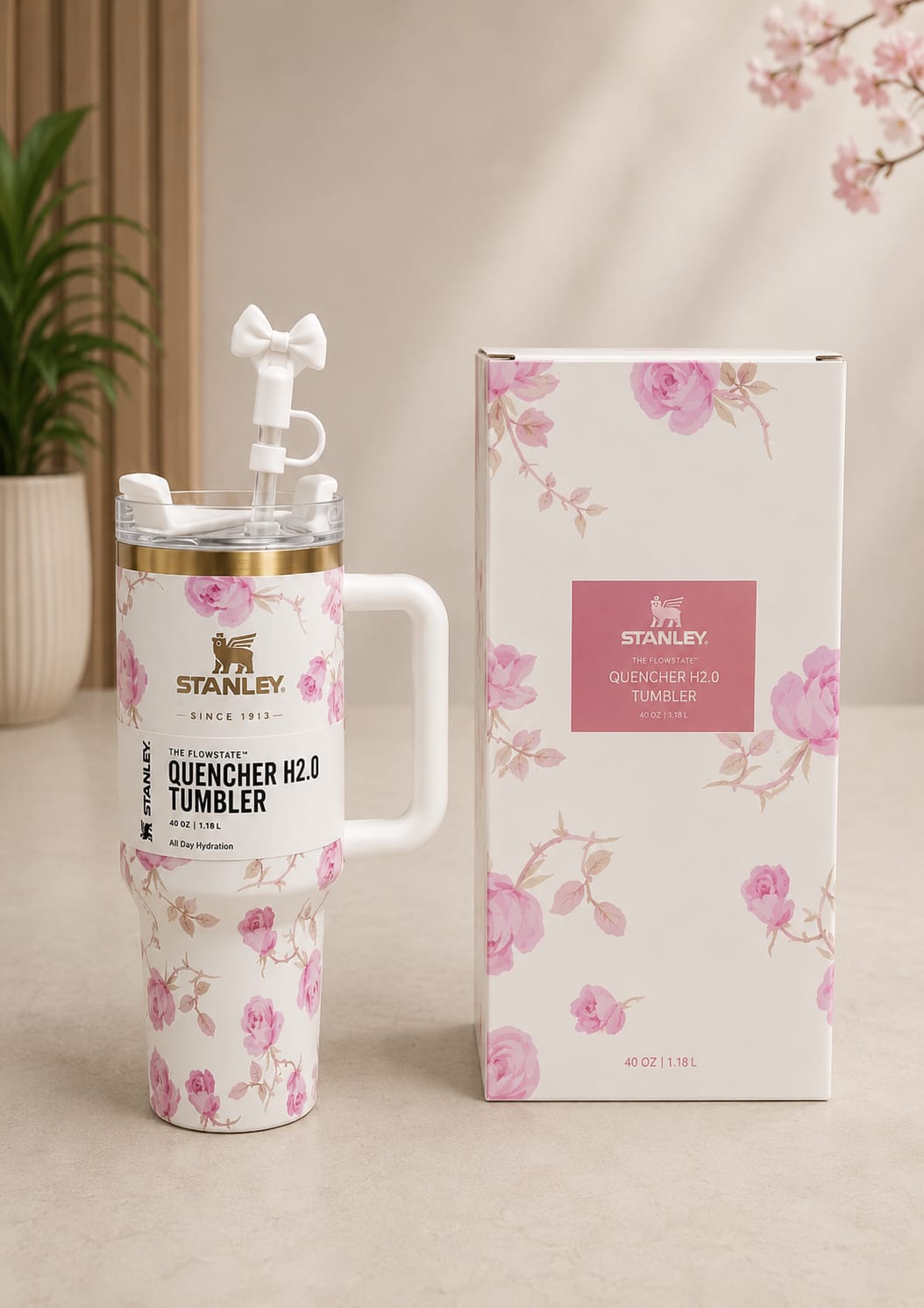 🌸 Floral Stanley Quencher Tumbler