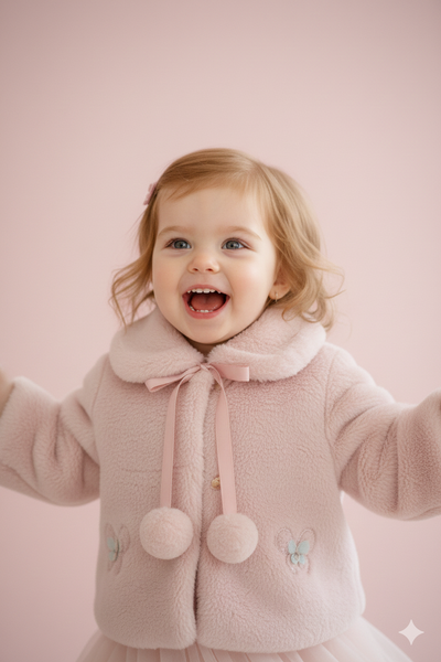 Adorable Baby Girl Soft Pink Fur Jacket ❄️💗