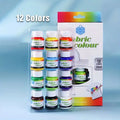 Keep Smiling Fabric Paint Set – 12 Vibrant Textile Colors, 25ml Bottles for Clothing, DIY Crafts & Fashion Designing