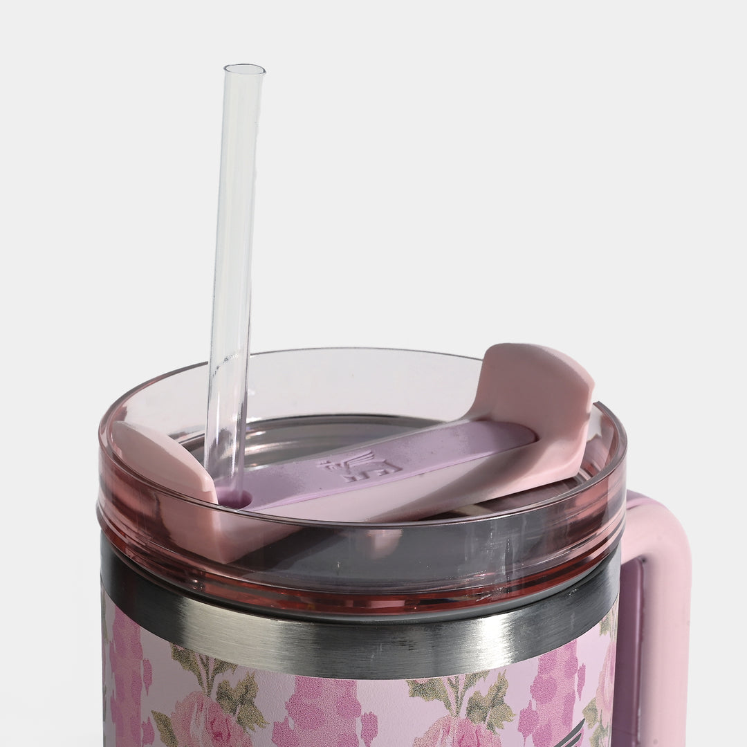 Pink Floral Stanley Quencher H2.0 Tumbler for Kids - 40 oz