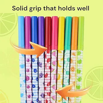 Fruit-Fragrance Marker Set (10 Fun Colors) – Creative Stationery for Kids by Kidzermania