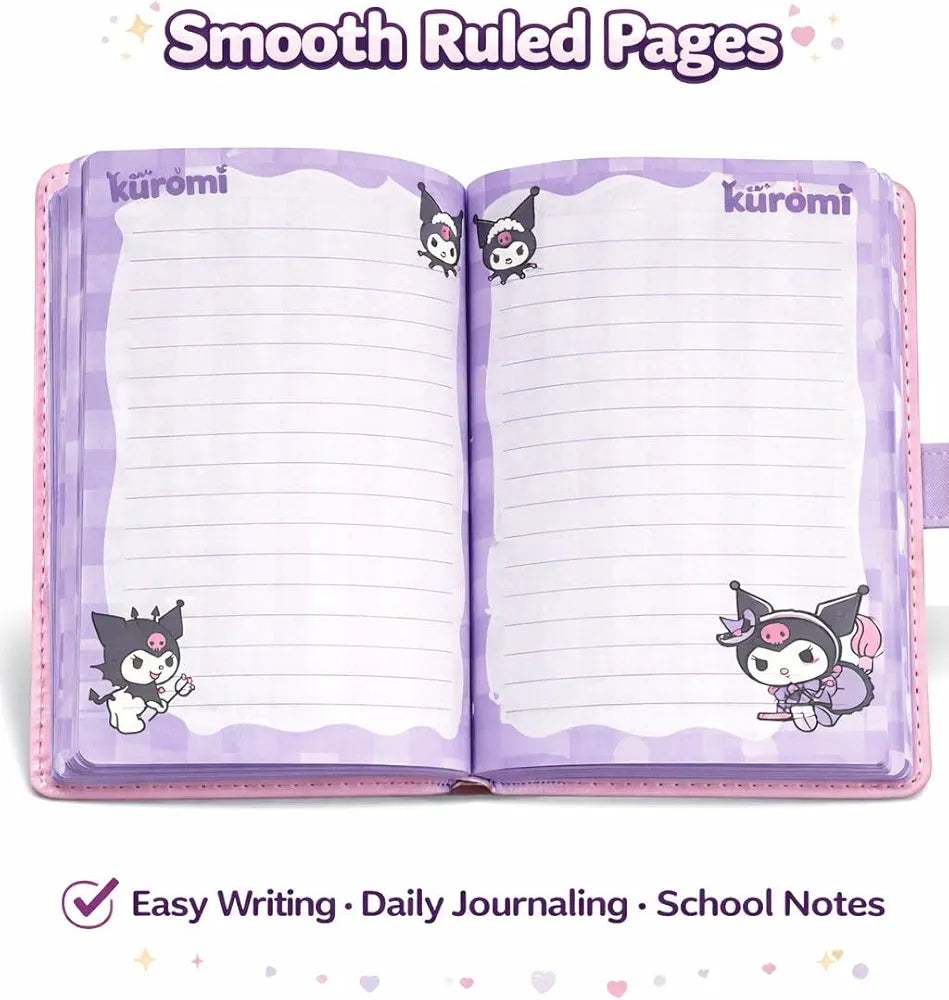 Premium Kuromi Secret Diary with Secure Lock – Cute Stationery Gift Set for Girls | Kidzermania